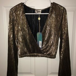 Sold! Show me your mumu Donovan top in gold pleat